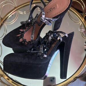Alaia Platform Heels suede